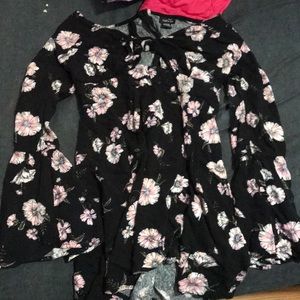 black dress with flowers